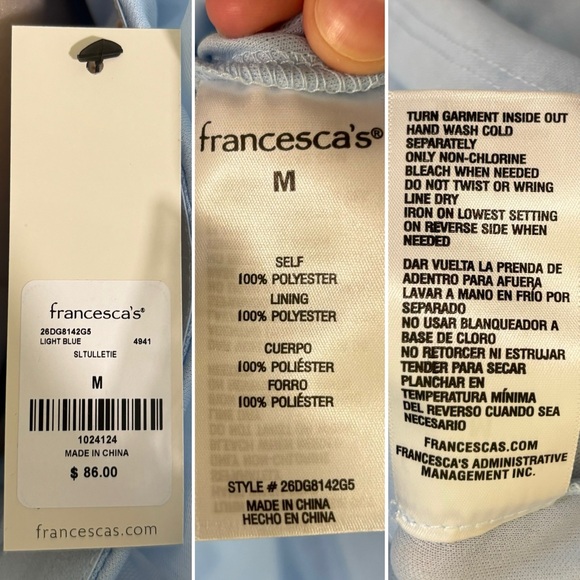 SOLD Francesca’s Suzie tulle tiered dress, light blue - Picture 8 of 16